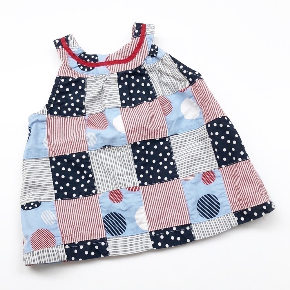 Crazy 8 Americana USA patriotic quilted baby girl dress